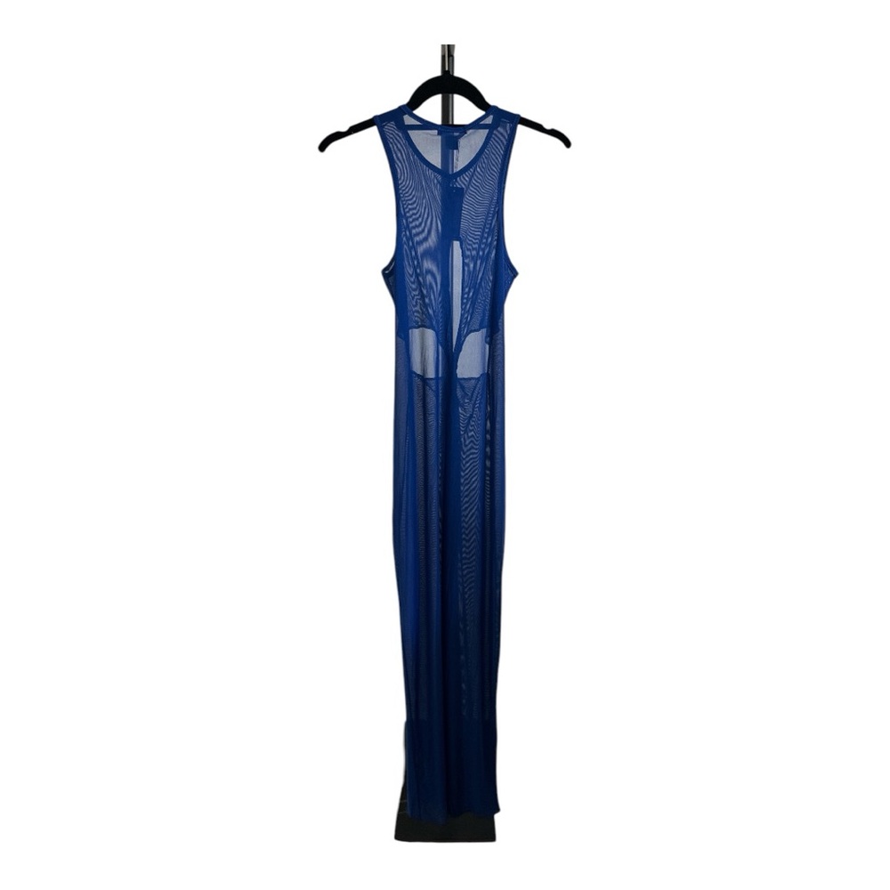 PrettyLittleThing Blue Mesh Cut Out Beach Coverup Dress SIZE 8 NWT - Picture 9 of 12
